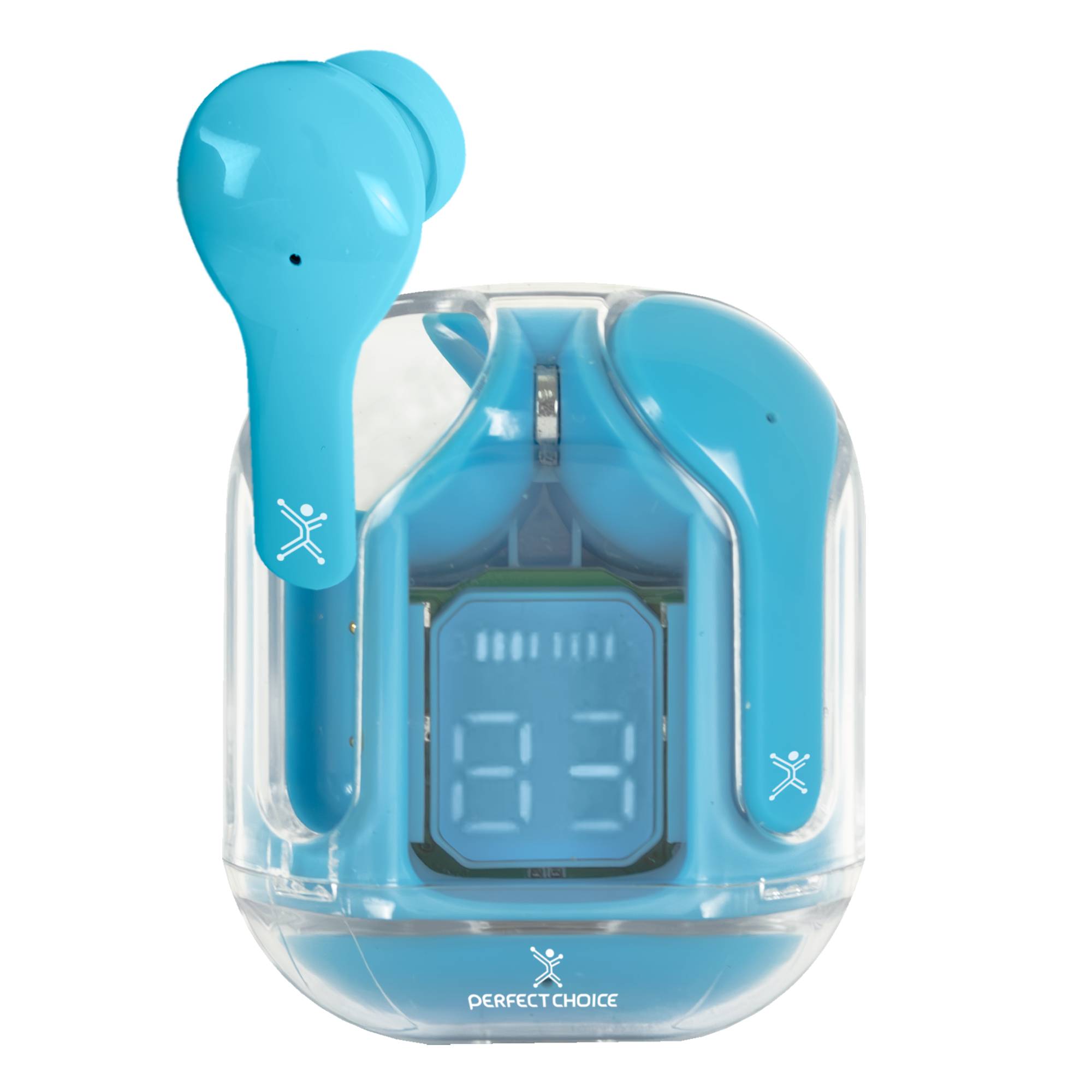 Audífonos Inalámbricos Bluetooth PERFECT CHOICE PC-117032 - Transparentes, Color Cerúleo