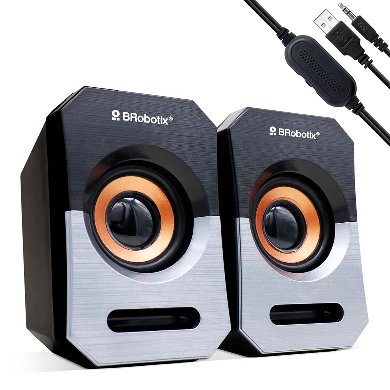 Bocina Estéreo Brobotix 963913 - USB 3.5mm Control Volumen Escritorio Imagen principal del producto