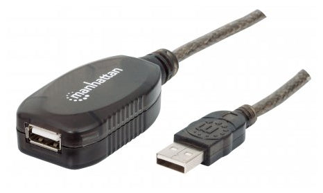 Cable Extensión Activa USB Manhattan 151573 - 10m Alta Velocidad Repetidor V2.0