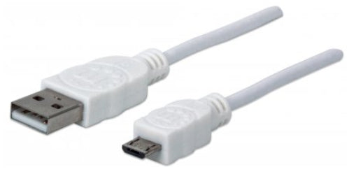 Cable USB MANHATTAN 324069 - 1.8m Micro-USB, Blanco Imagen principal del producto