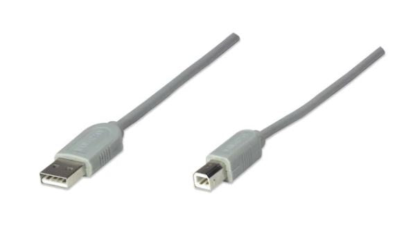 Cable USB Manhattan 341028 - 5m Impresora USB A a B Gris Imagen principal del producto