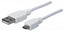 Cable USB a Micro B MANHATTAN 323987 - 1 Metro, Conexión Macho/Macho