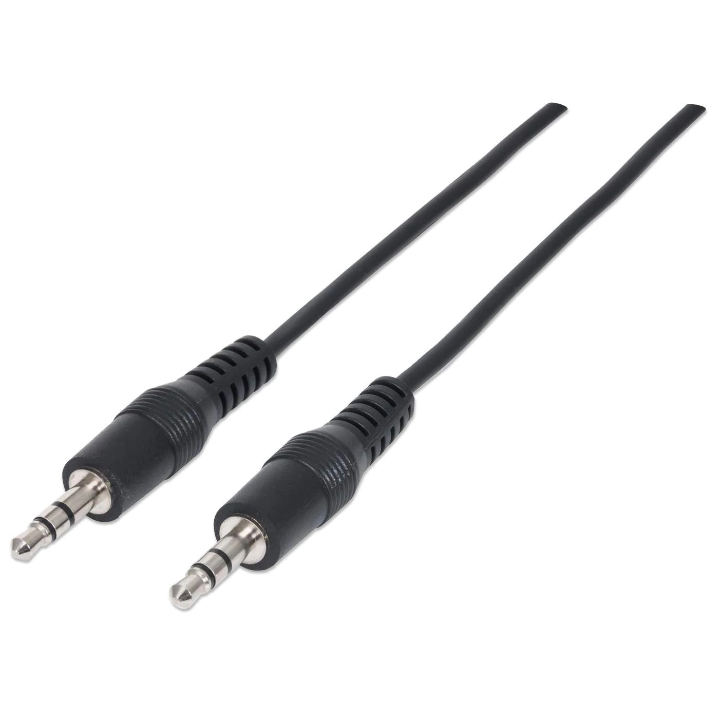 Cable auxiliar 3.5mm MANHATTAN 334594 - 1.8m Negro Macho a Macho