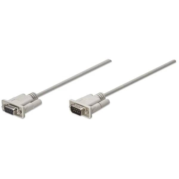 Cable Serial Manhattan 304344 DB9 Macho-Hembra 3 Metros - Extensión