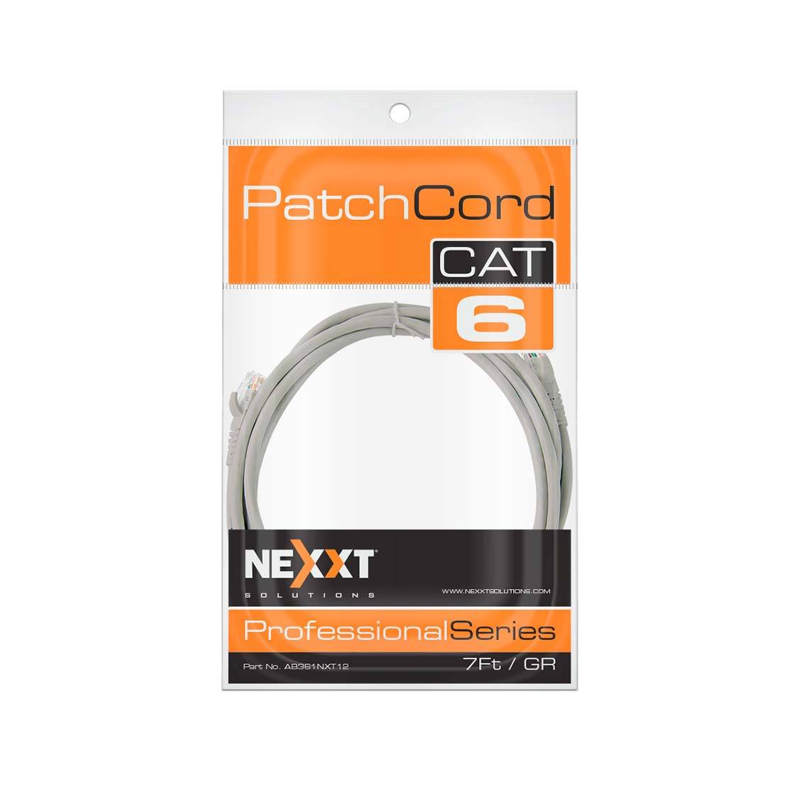 Cable de parcheo Nexxt AB361NXT12 Cat6 UTP 7FT - Conexión rápida y confiable