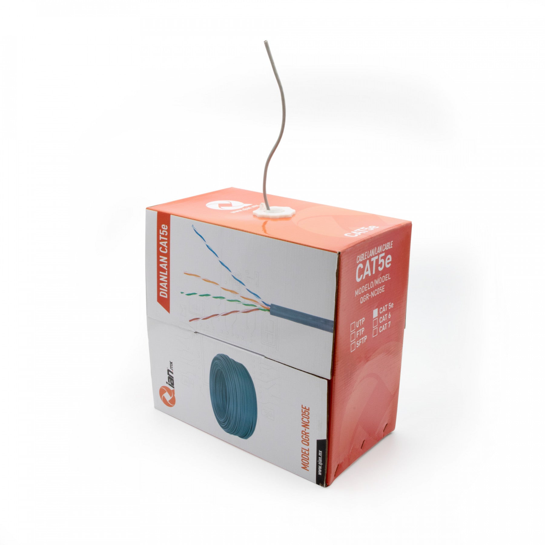 Bobina de Cable UTP Qian QHR-CAT5E Cat5e 305m - Azul 24 AWG Imagen principal del producto