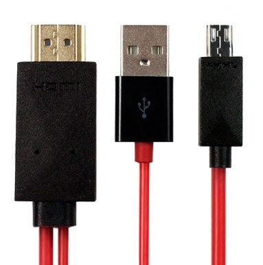 Cable MHL BROBOTIX 017828 - HDMI Rojo, Conexión de Audio y Video Imagen principal del producto