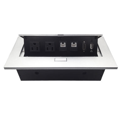 Caja de Mesa BROBOTIX 171224 - RJ45 Cat 6, HDMI, USB, Contacto Eléctrico