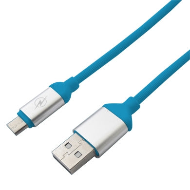 Cable USB 2.0 a Micro BROBOTIX 161208A - 125cm, PVC Texturizado Azul Imagen principal del producto