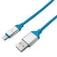 Cable USB 2.0 a Micro BROBOTIX 161208A - 125cm, PVC Texturizado Azul