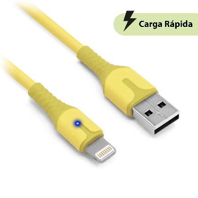 Cable Lightning Brobotix 6001622 - Carga Rápida 1.0m Amarillo Imagen principal del producto