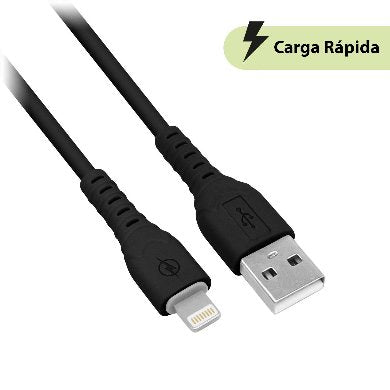 Cable de Carga Rápida Lightning Brobotix 6001752 - 1.0M, PVC Negro