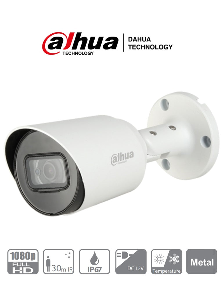 Cámara Bullet Dahua HFW1200T-36 2MP - IR 30m, IP67, Lente 3.6mm