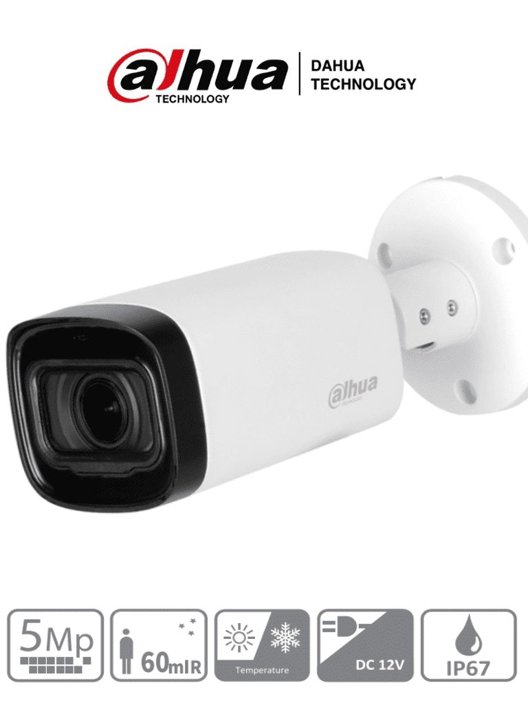 Cámara Bullet Dahua HAC-HFW1500R-Z-IRE6 5MP Lente Motorizado 2.7-12mm IR 60m Imagen principal del producto