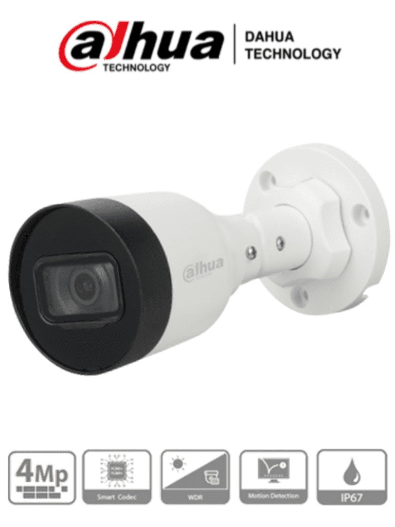 Cámara IP Bala Dahua DH-IPC-HFW1431S1P-A-0280B-S4-QH2 - 4MP, Lente 2.8mm Imagen principal del producto