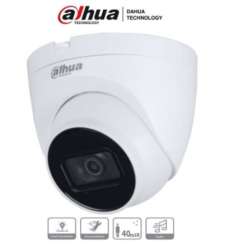 Cámara Domo Dahua HAC-HDW1200TQP-A 2MP - IR 40m, Micrófono, IP67