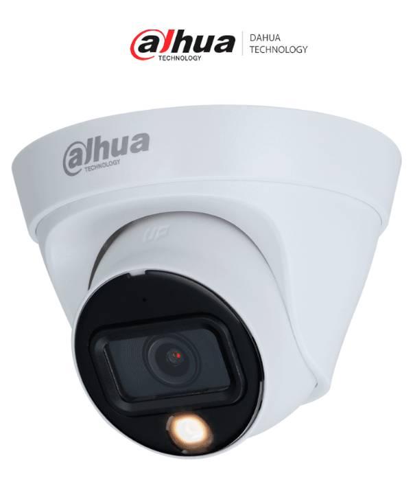 Cámara domo Dahua HDW1239T1P-A-LED-0280B-S - 2MP, micrófono y luz LED 15m