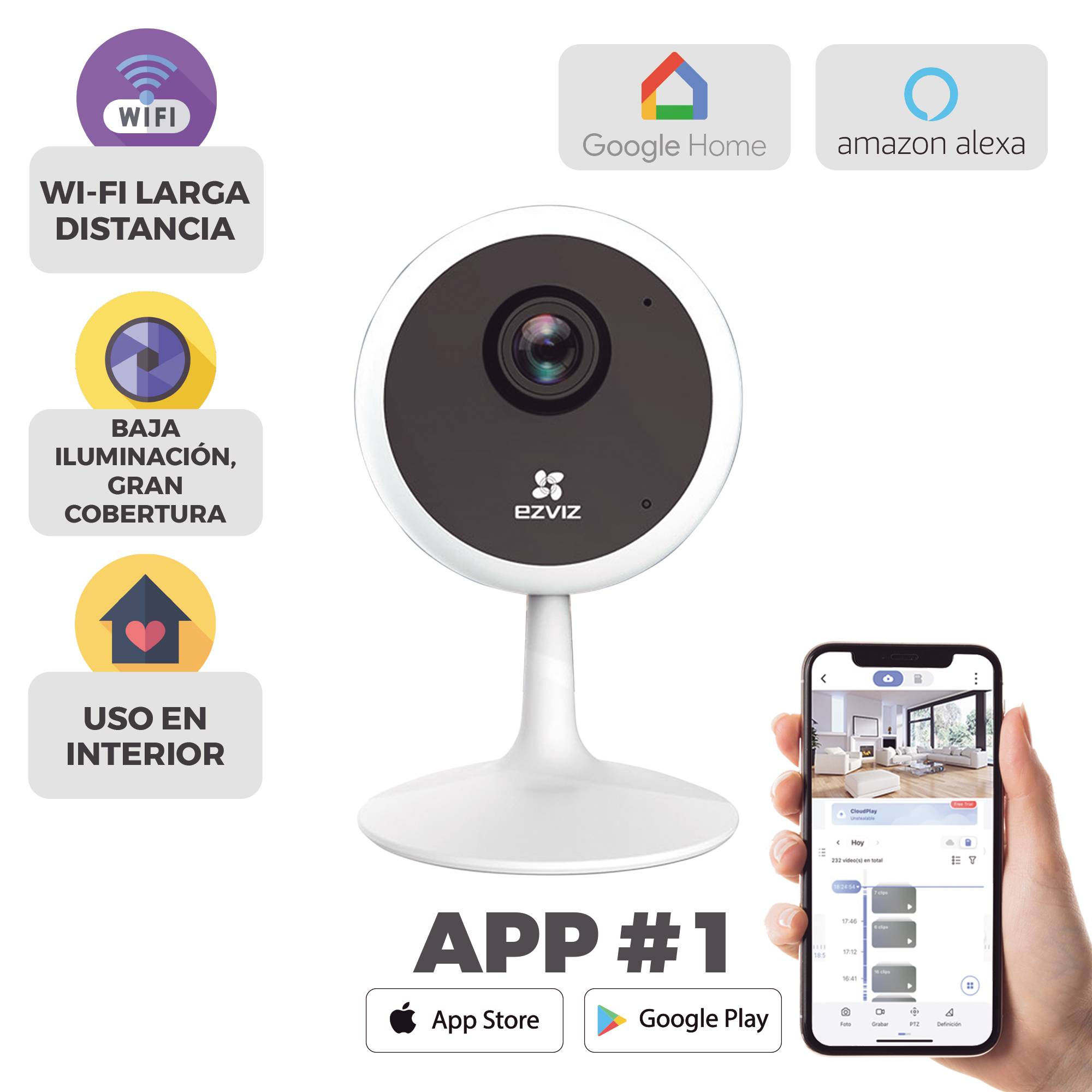 Cámara IP EZVIZ C1C-1080P WiFi - Vigilancia Full HD Compacta