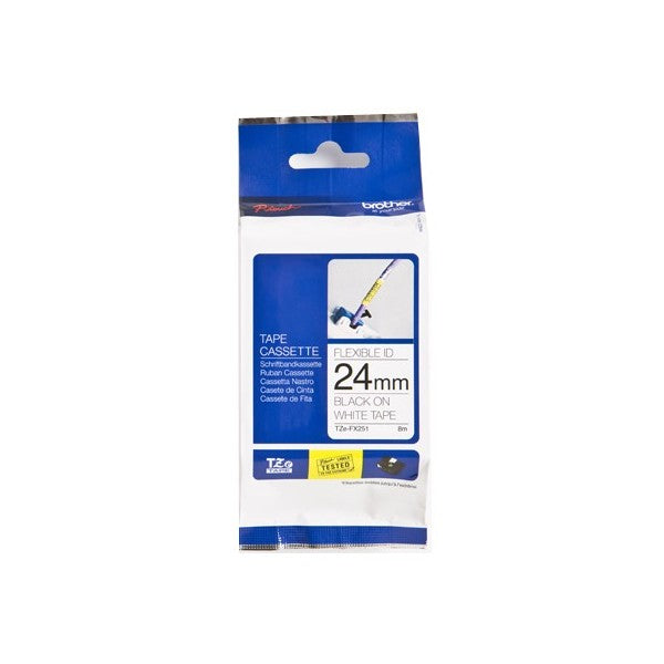 Etiqueta Brother TZEFX251 24mm x 8m - Laminada flexible, impresión negra Imagen principal del producto