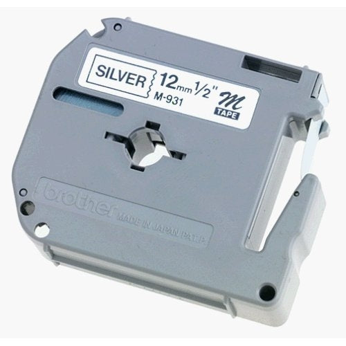 Etiqueta Brother M931 12mm x 8m Plata - Impresión Negra Continua Imagen principal del producto