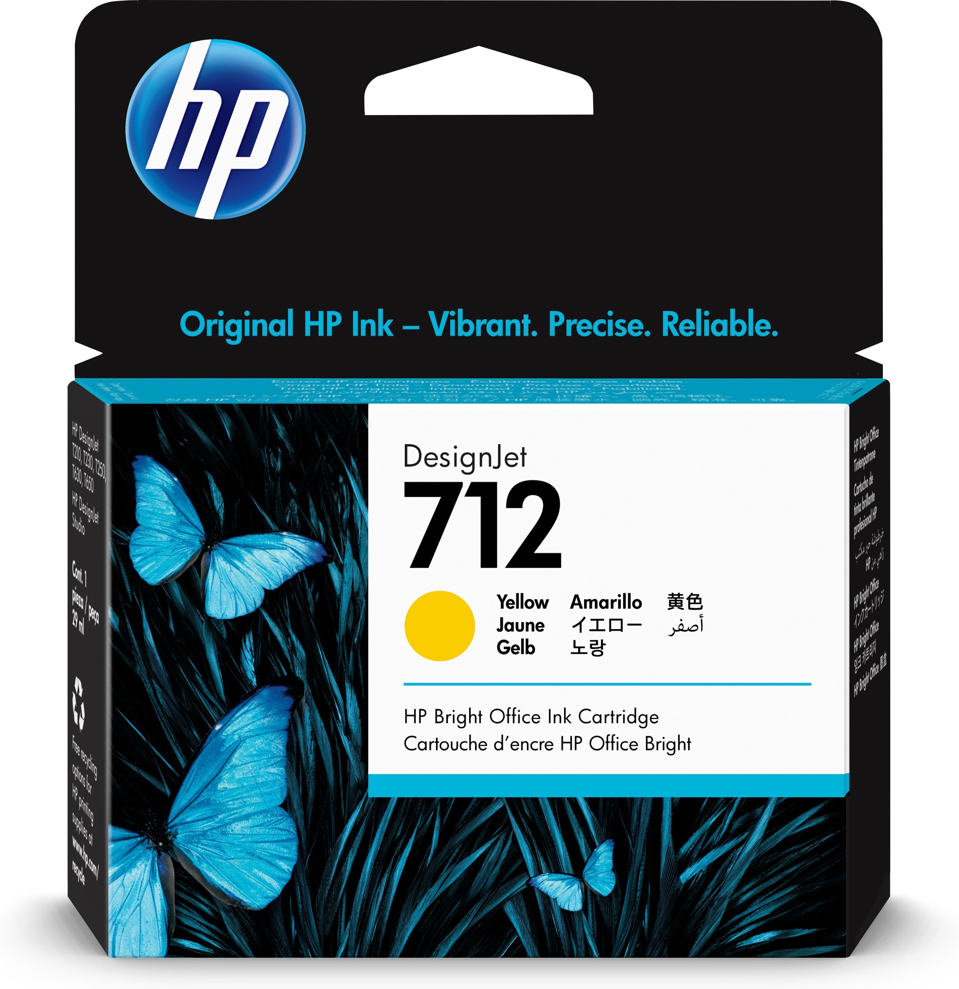 Tinta HP 712 Amarillo 29ml - Compatible con DesignJet, Impresión de Alta Calidad Imagen principal del producto