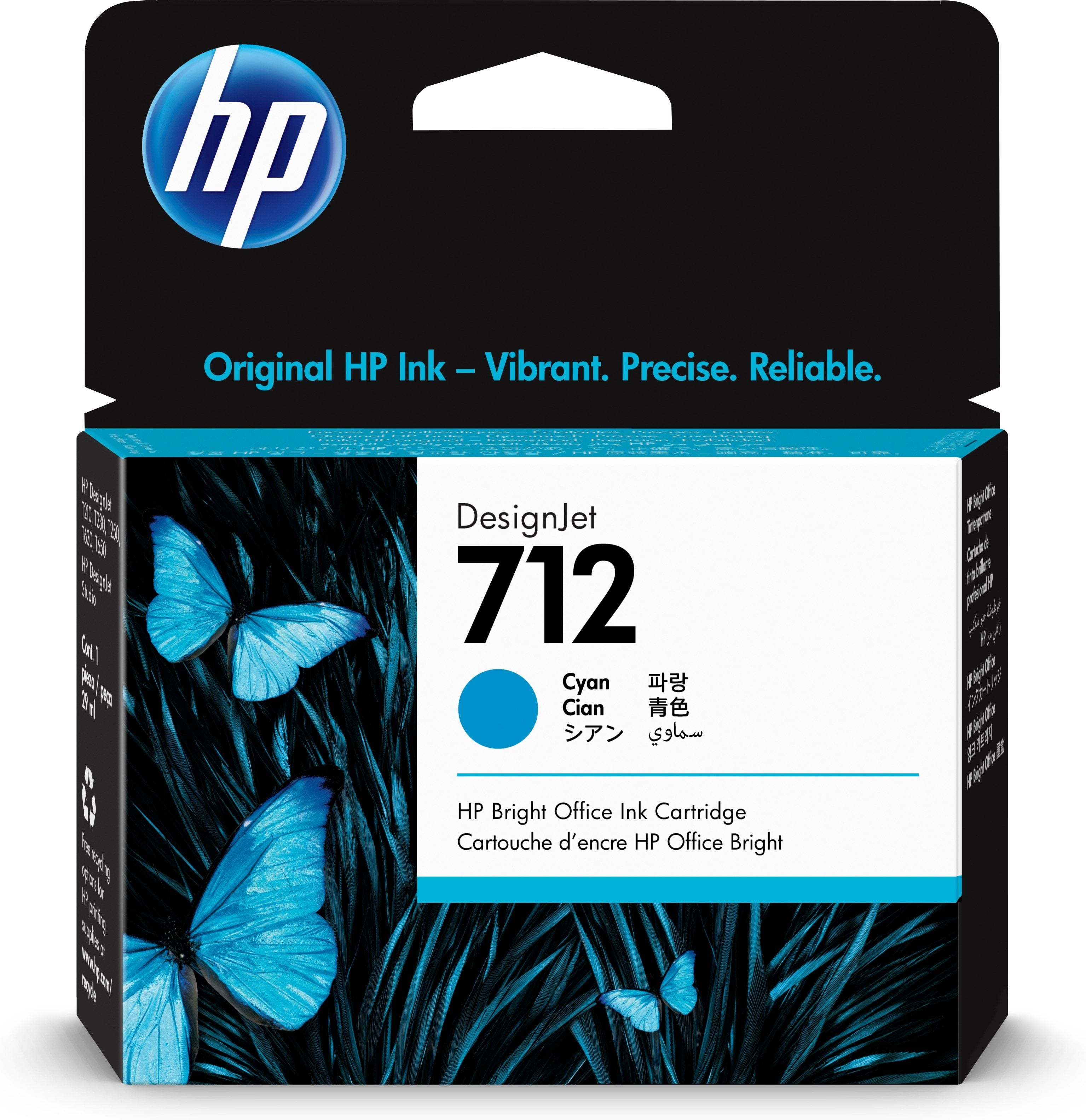 Tinta HP 712 Cian 29ml - Cartucho Original 3ED67A