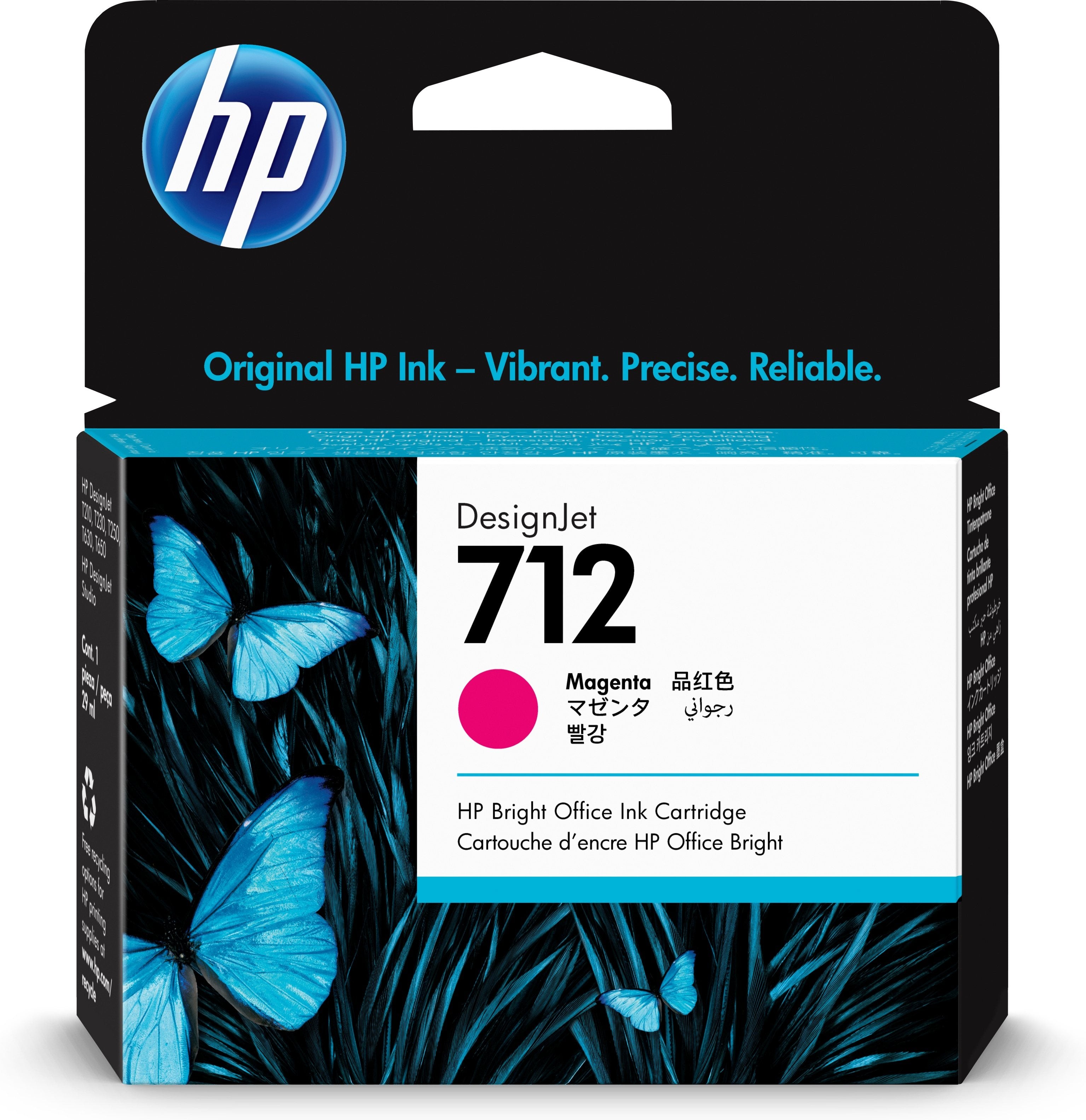 Tinta HP 712 Magenta 29ml - Cartucho Original para Impresoras DesignJet