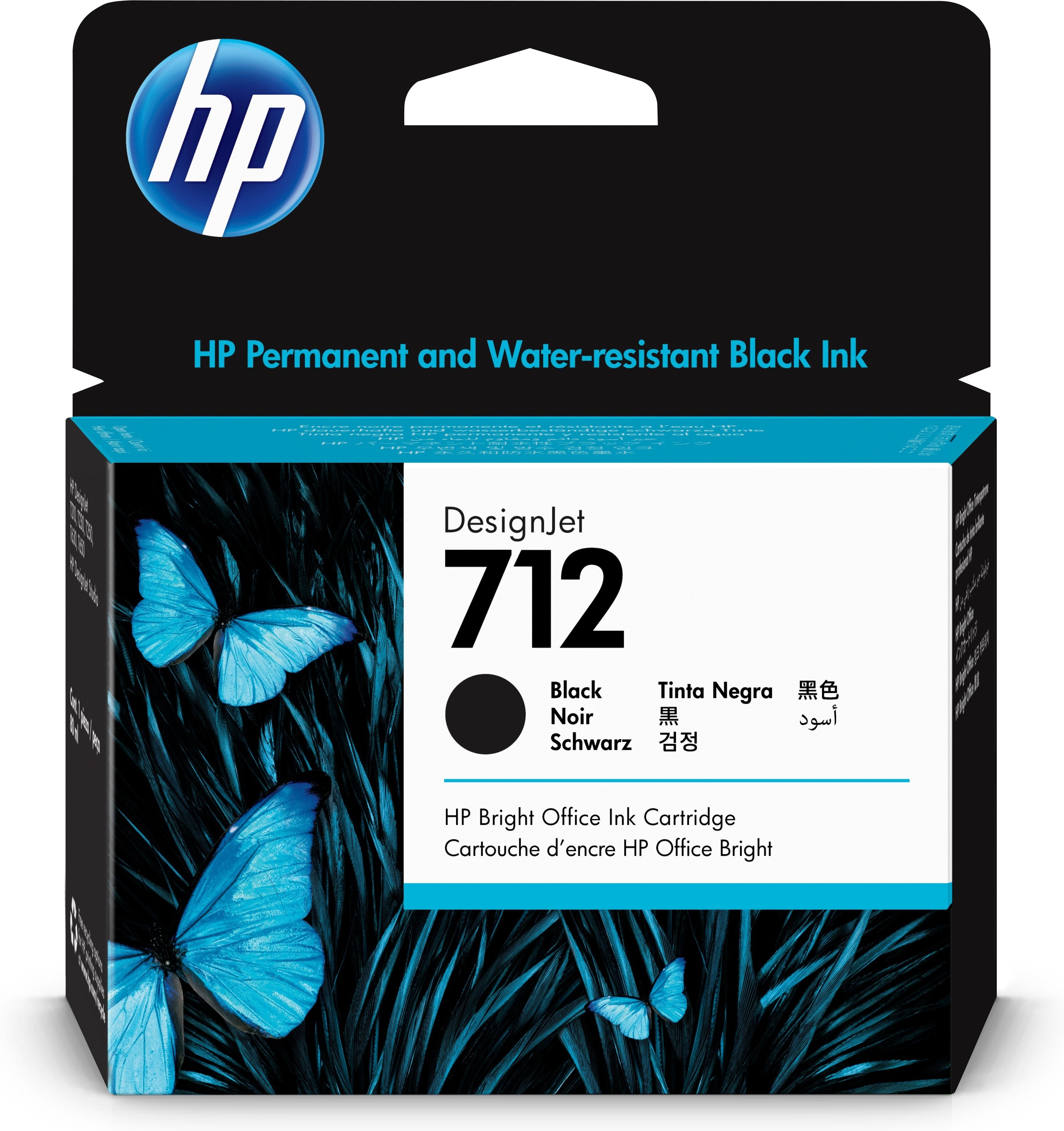 Tinta HP 712 Negro 80ml - Cartucho Original 3ED71A