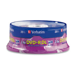 Disco DVD+R DL VERBATIM 95310 - 8.5GB, 4x, 240 min, Pack 20