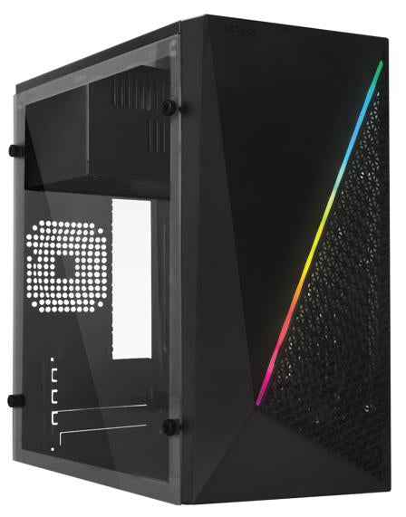 Gabinete ACTECK KIOTO GC460 RGB Essential - Micro-ATX, Mini-ITX, 500W