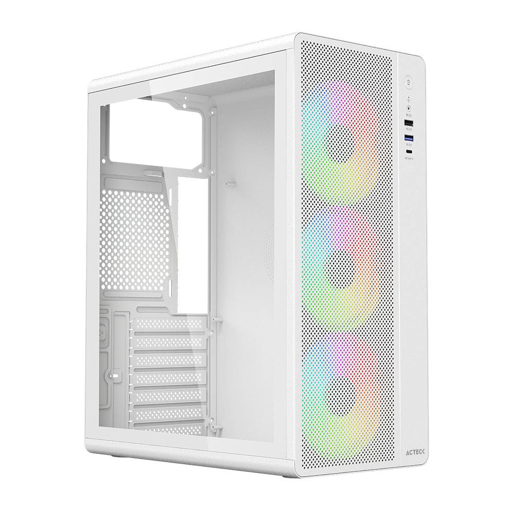 Gabinete ACTECK GM767 Media Torre Blanco - Diseño Elite Gaming