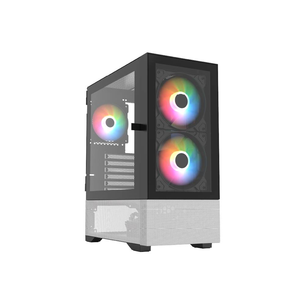 Gabinete Gamer Balam Rush Nitrox Crystal 5500CBW - Media Torre, Diseño Legend