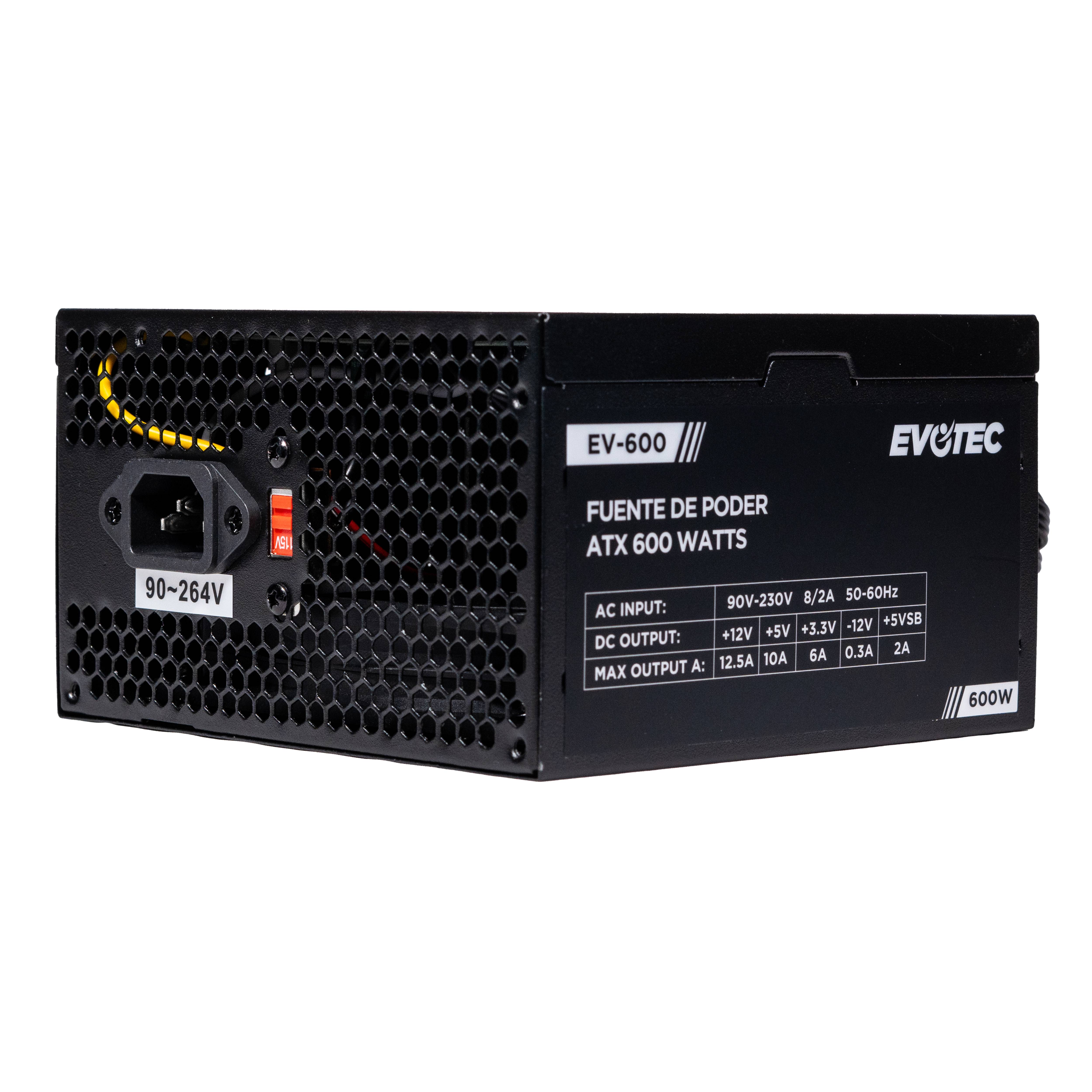 Fuente de Poder EVOTEC EV-600 600W - Fuente Regulada y Eficiente Imagen principal del producto