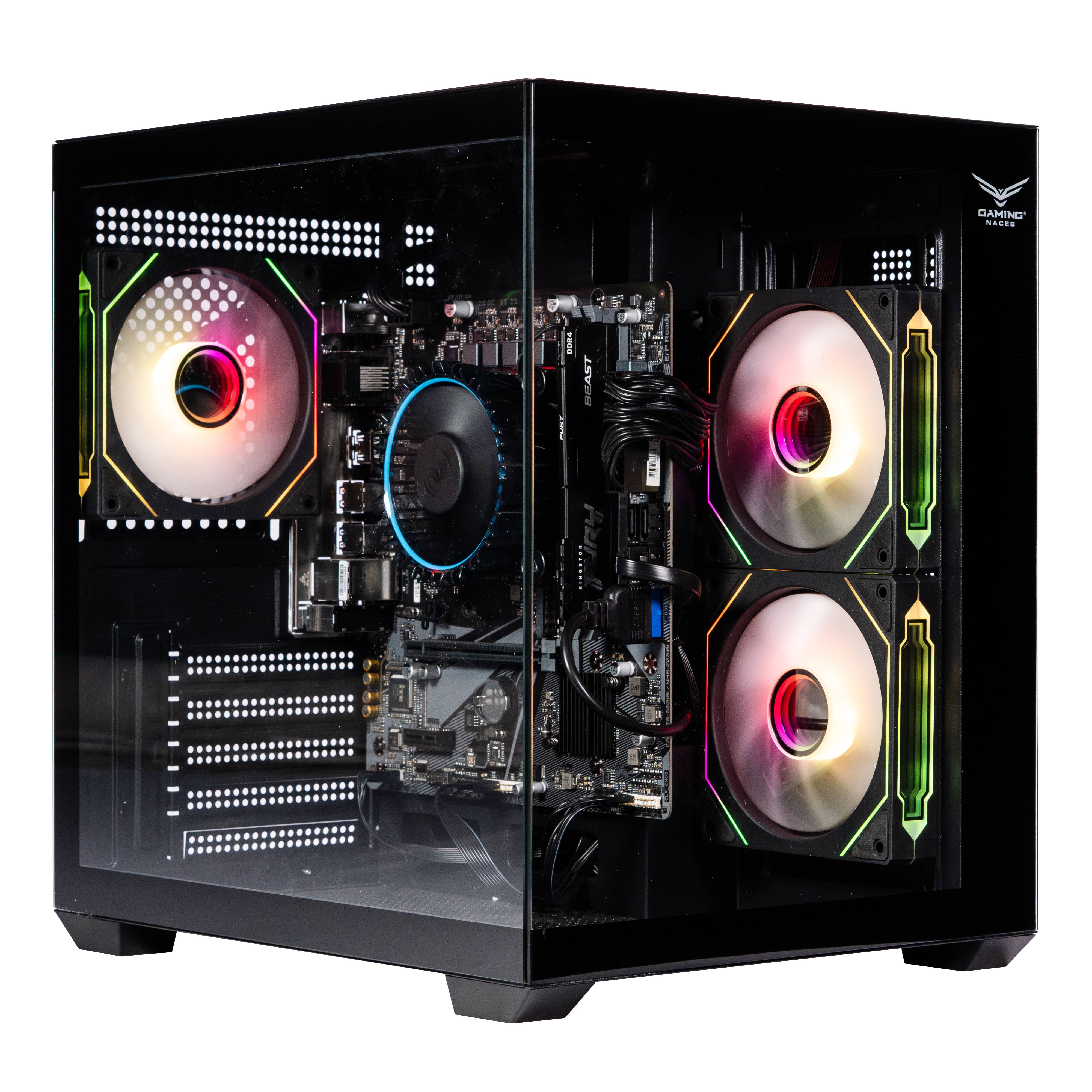 Gabinete Gamer Naceb NA-0636N Cristal Templado - RGB y Ventiladores Imagen principal del producto