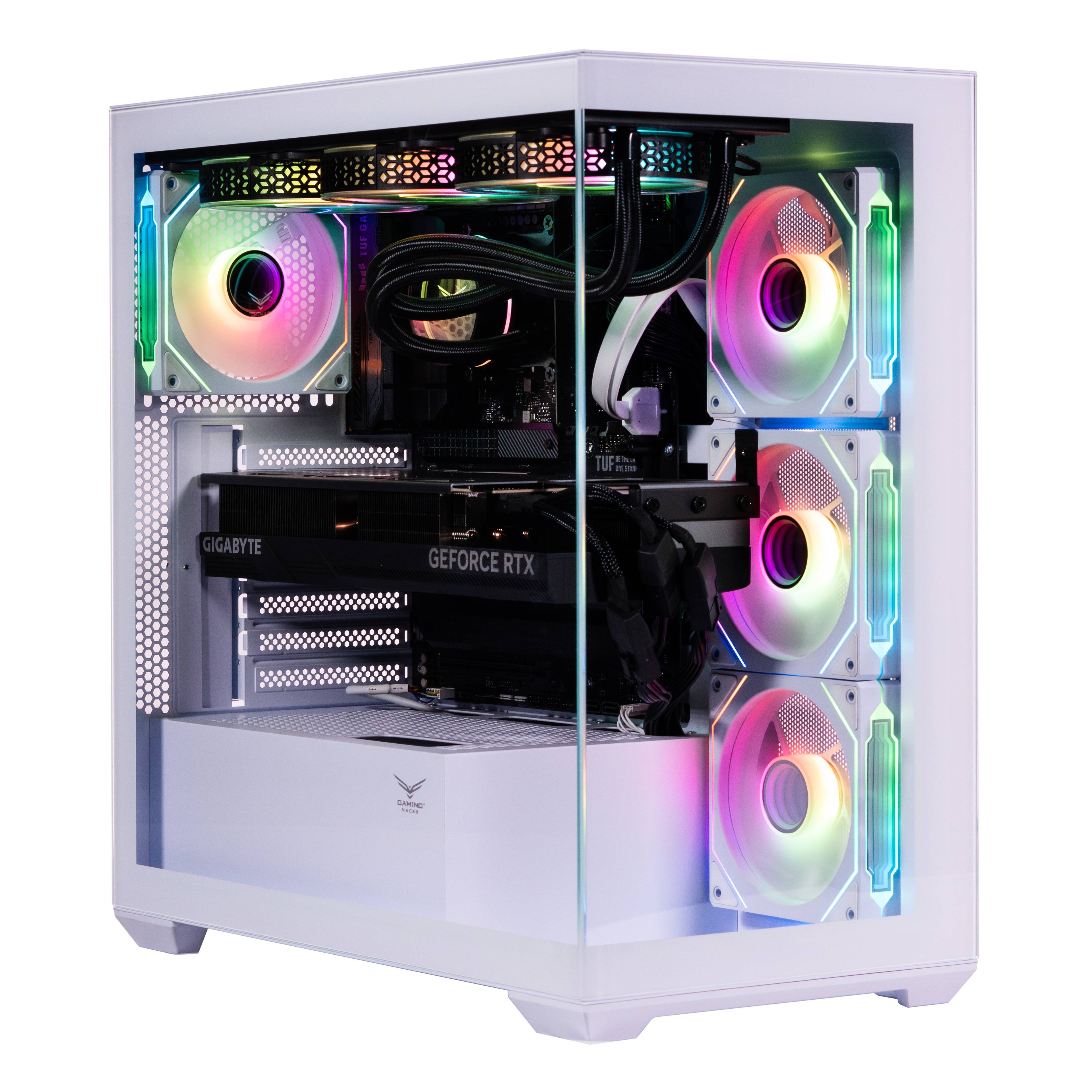 Gabinete Gamer Naceb NA-0637B Media Torre ATX - Cristal Templado, 4 Ventiladores