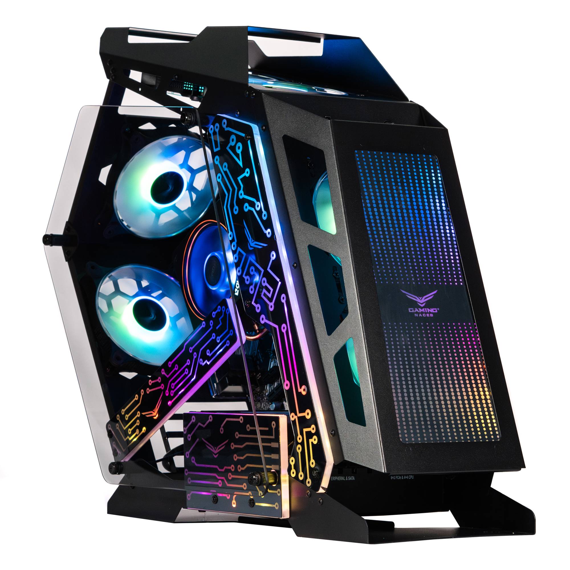 Gabinete Gaming Naceb NA-0641 - Cristal Templado, ARGB, MicroATX
