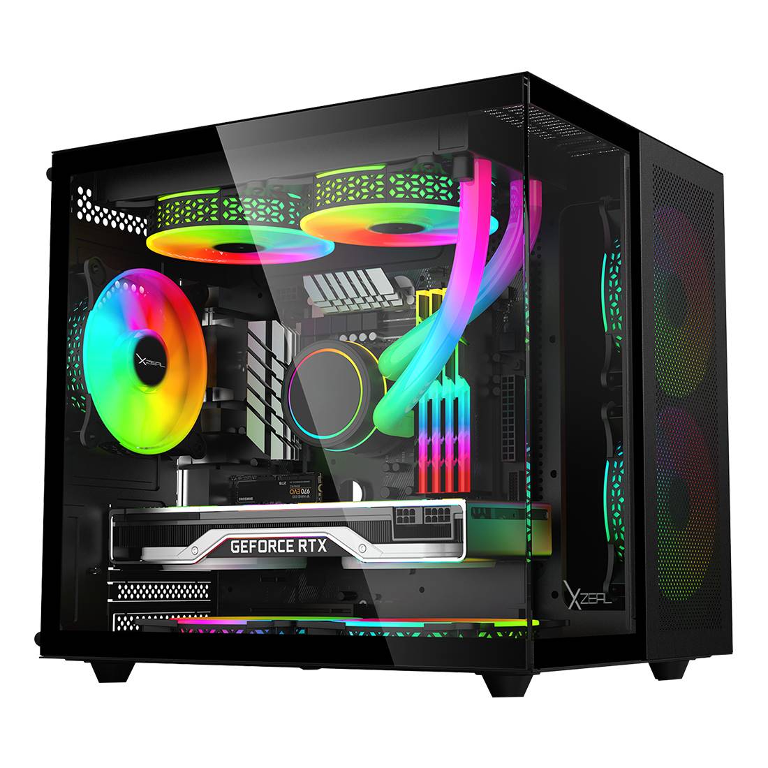 Gabinete Xzeal XZGAMC1B Cubo Gamer Negro - Diseño Compacto Gaming Imagen principal del producto