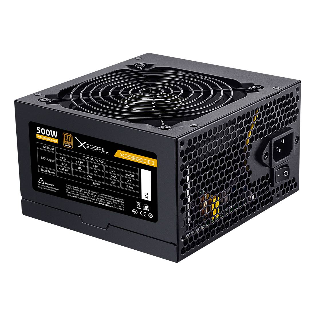 Fuente de Poder Xzeal XZPS500B 500W ATX - Gaming, 80+ Bronze, Negro Imagen principal del producto