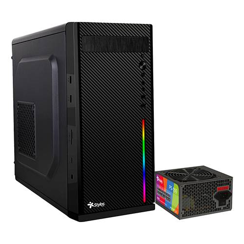 Gabinete Stylos STGASC1B Micro Tower RGB - Fuente 550W Incluida