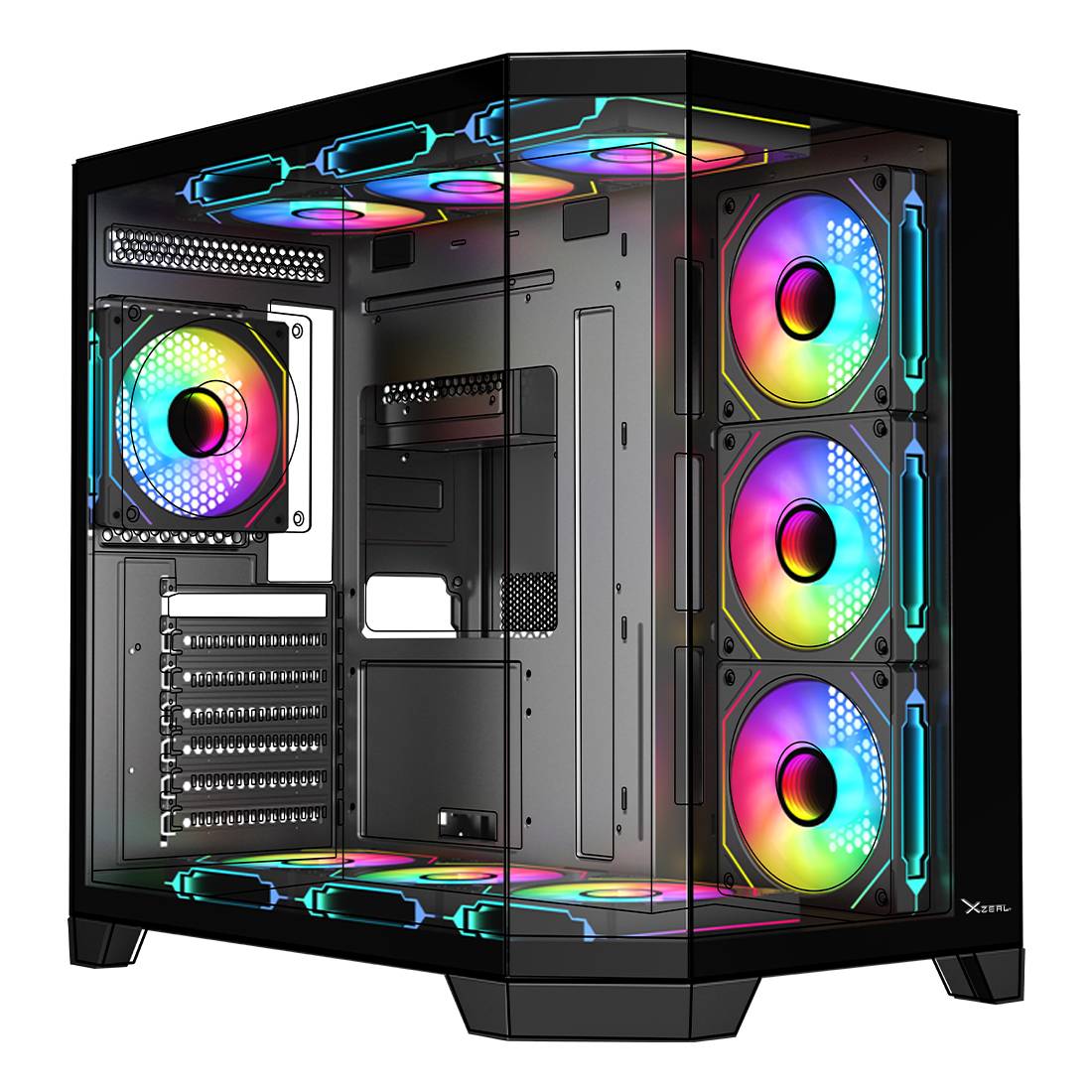 Gabinete Gamer Xzeal X-Tron Mid Tower ATX - Panel de Vidrio Templado y 4 Luces ARGB Imagen principal del producto