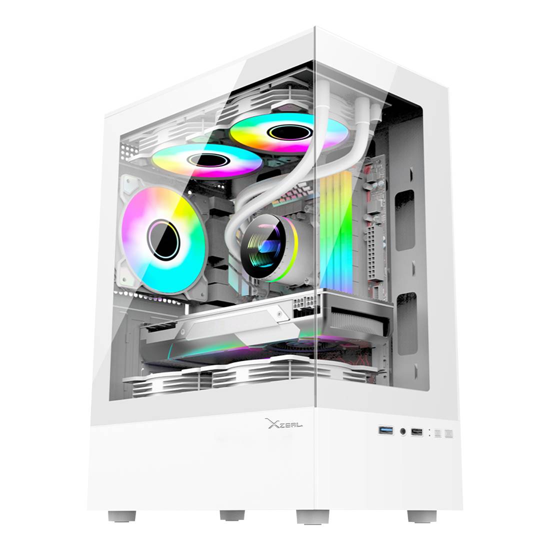 Gabinete Xzeal X-Zynergy M-ATX/ITX Blanco - 4 Espacios PCI, RGB Imagen principal del producto
