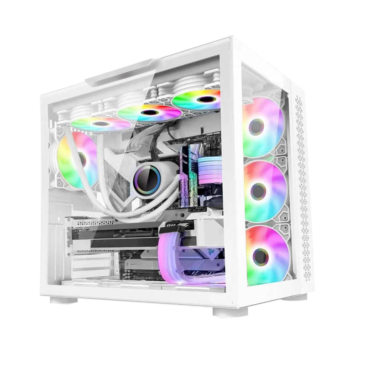 Gabinete Game Factor CSG700 ATX Fishtank - Doble Cristal, USB 3.0, Blanco Imagen principal del producto