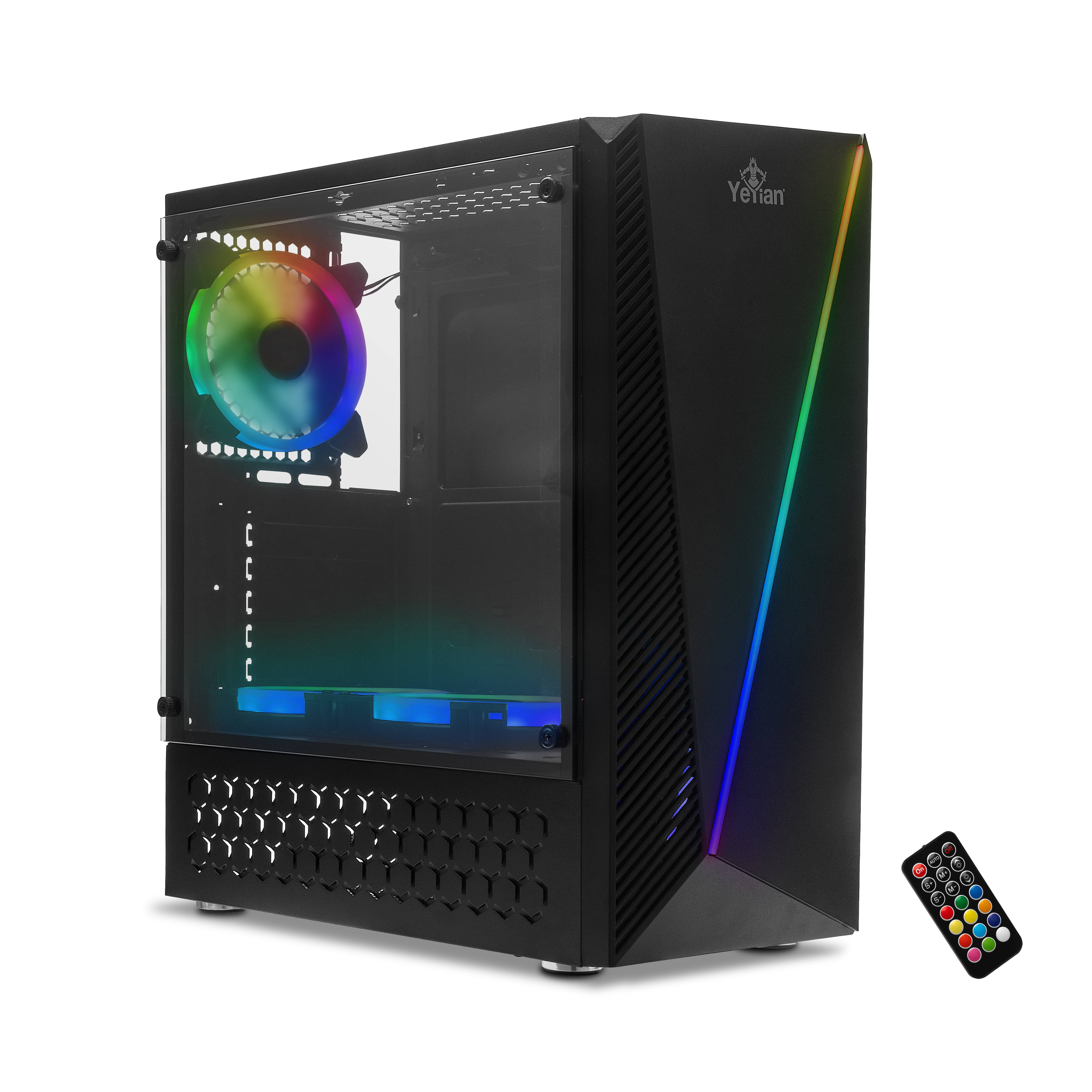 Gabinete Gaming Yeyian Crescent Master - Media Torre ATX, 3 Ventiladores, GPU 325mm Imagen principal del producto