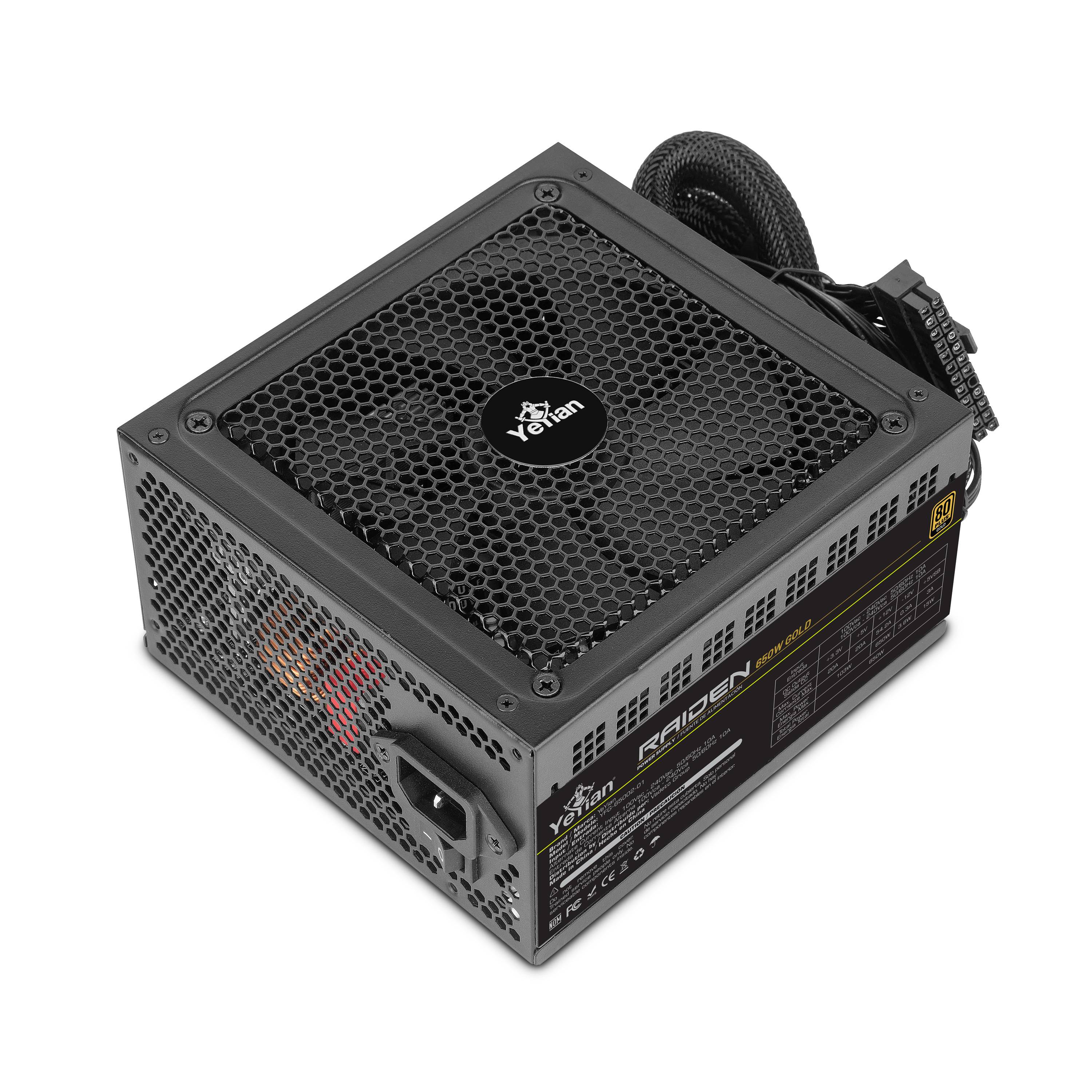 Fuente Yeyian 650W 80+ Oro - PCIe Gen5, ATX, Ventilador 140mm Imagen principal del producto