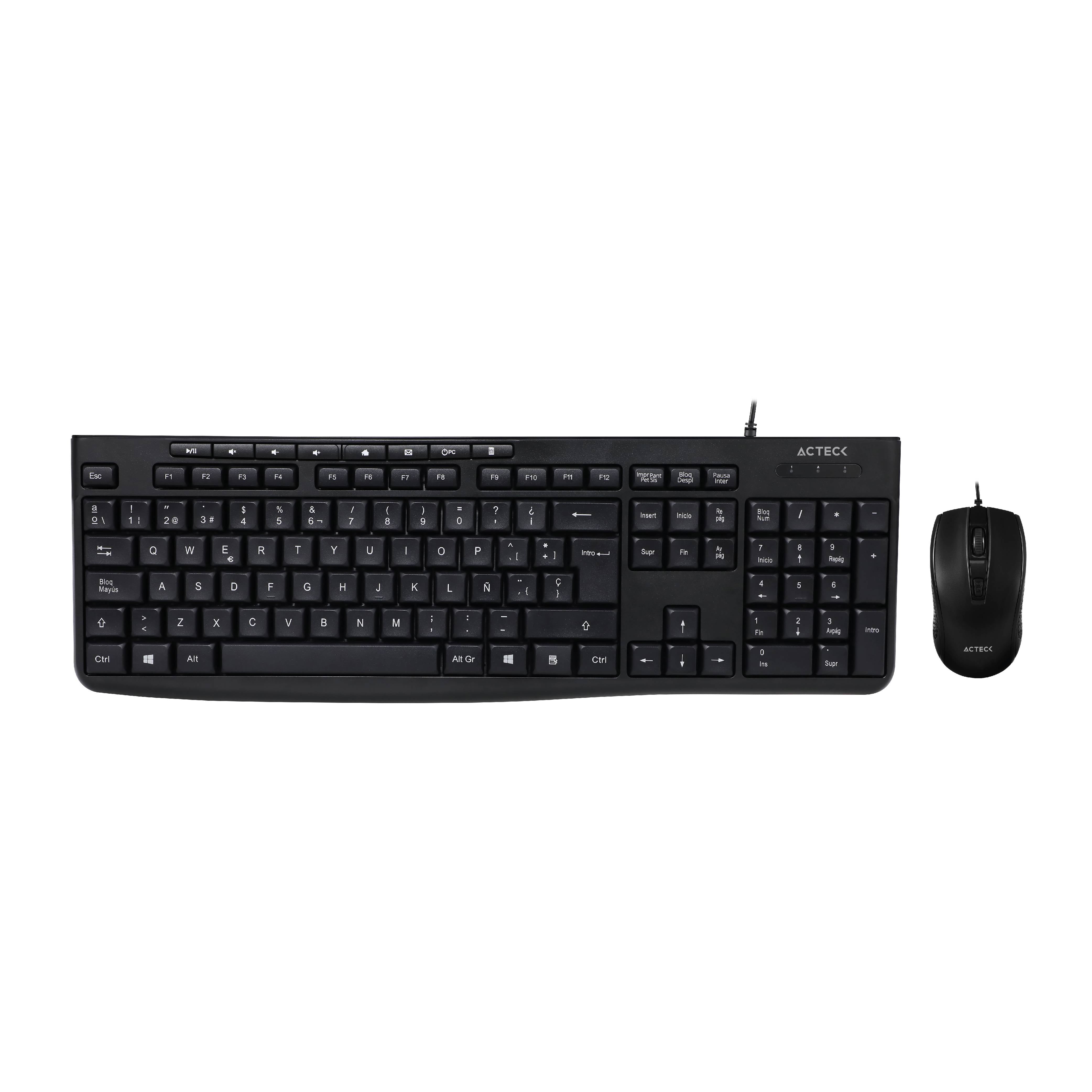 Kit Teclado y Mouse Acteck MK455 Essential - Alámbrico, Compacto y Ergonómico Imagen principal del producto