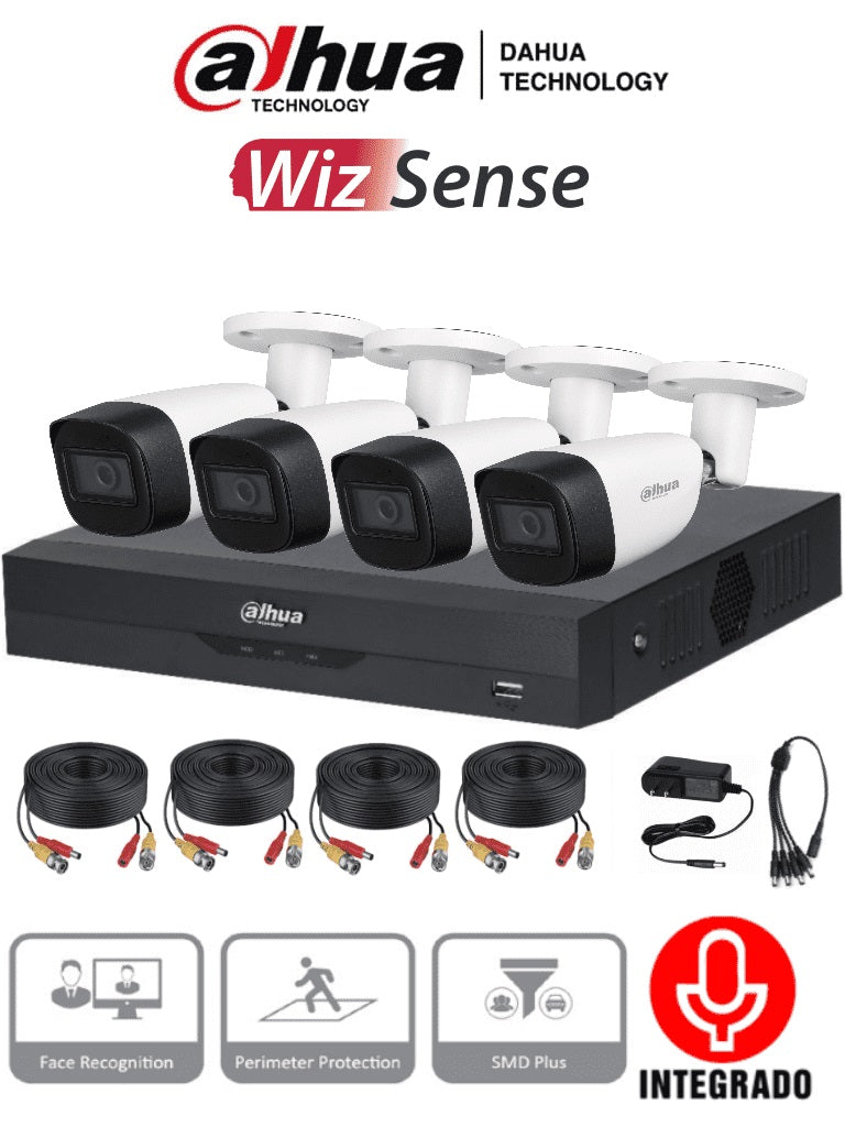Kit Videovigilancia Dahua 4 Canales 5MP - DVR XVR5104HS con Audio Imagen principal del producto