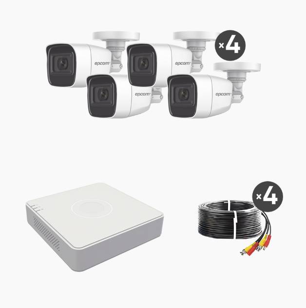 Kit Videovigilancia Hikvision B8-KIT-MIC TurboHD 1080p - DVR 4 Canales con Micrófono Integrado