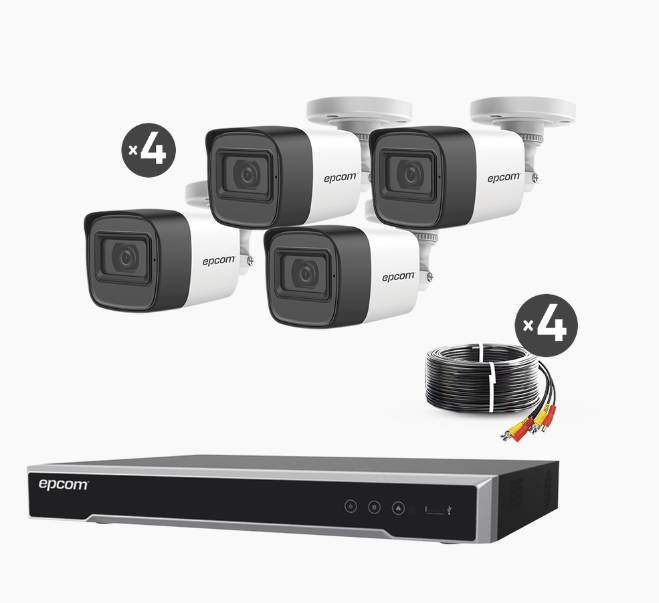 Kit HIKVISION TURBOHD 5MP B50-KIT-MIC - DVR 4 Canales + 4 Cámaras con Micrófono