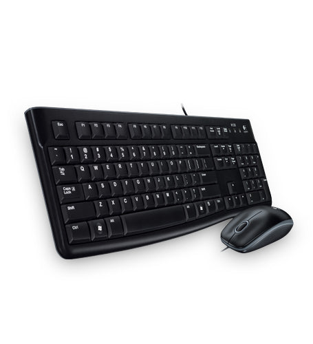 Kit Teclado y Mouse Logitech Media Combo MK120 - Inalámbrico, 1000 DPI, Negro