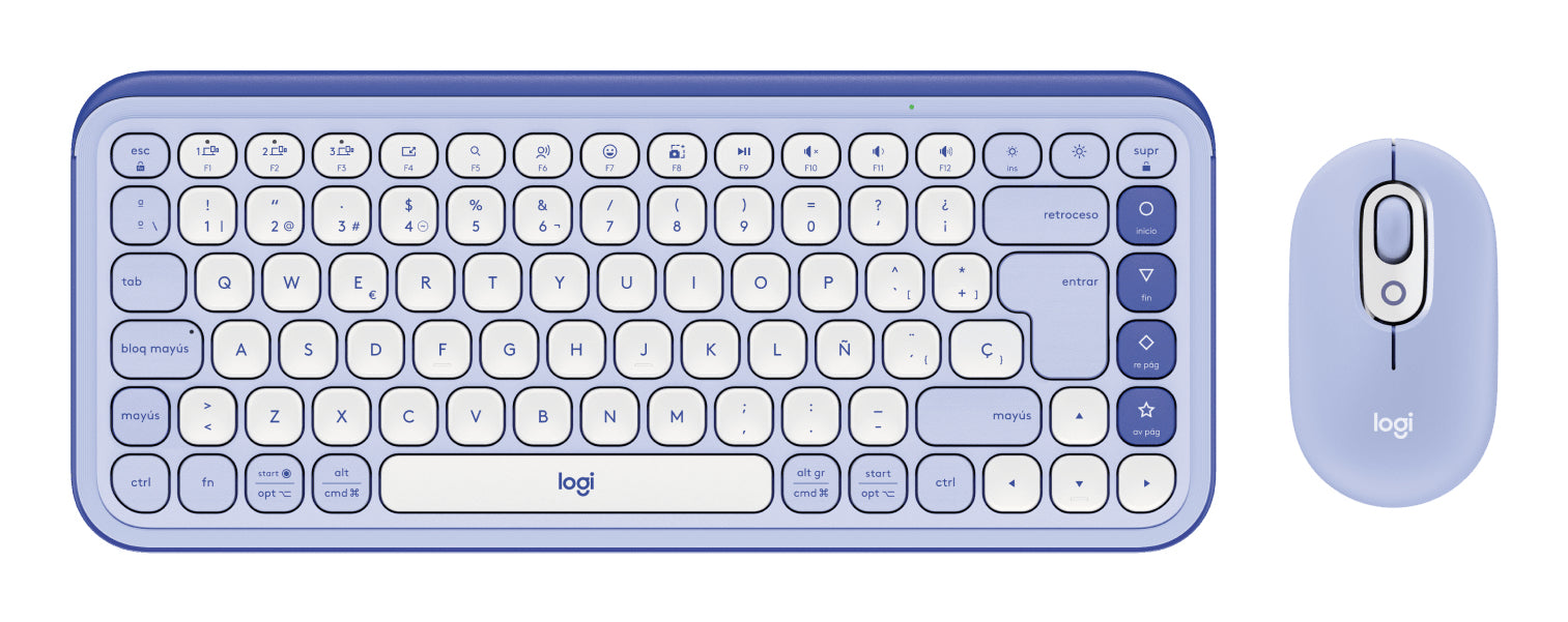 Kit Logitech POP Teclado y Mouse Bluetooth - Lila y Blanco